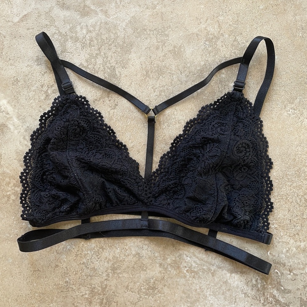 Sexy Strappy Black Lace Bralette